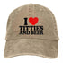 I Love Titties And Beer Denim Baseball Cap